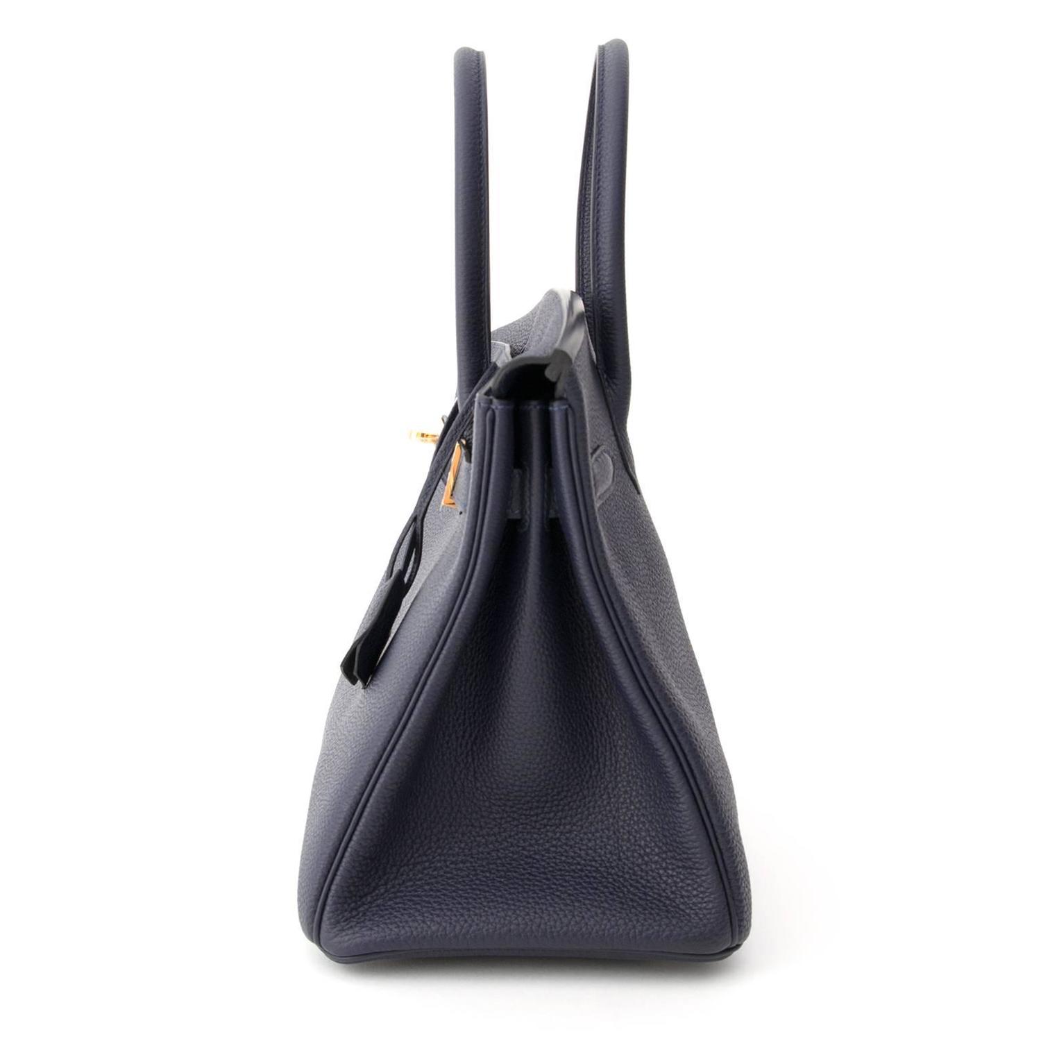 hermes black togo birkin 30cm gold hardware tote bag  