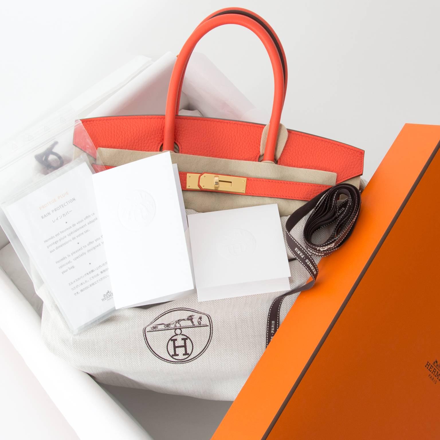 Nuovo Hermes Birkin 30 Arancione Papavero 4