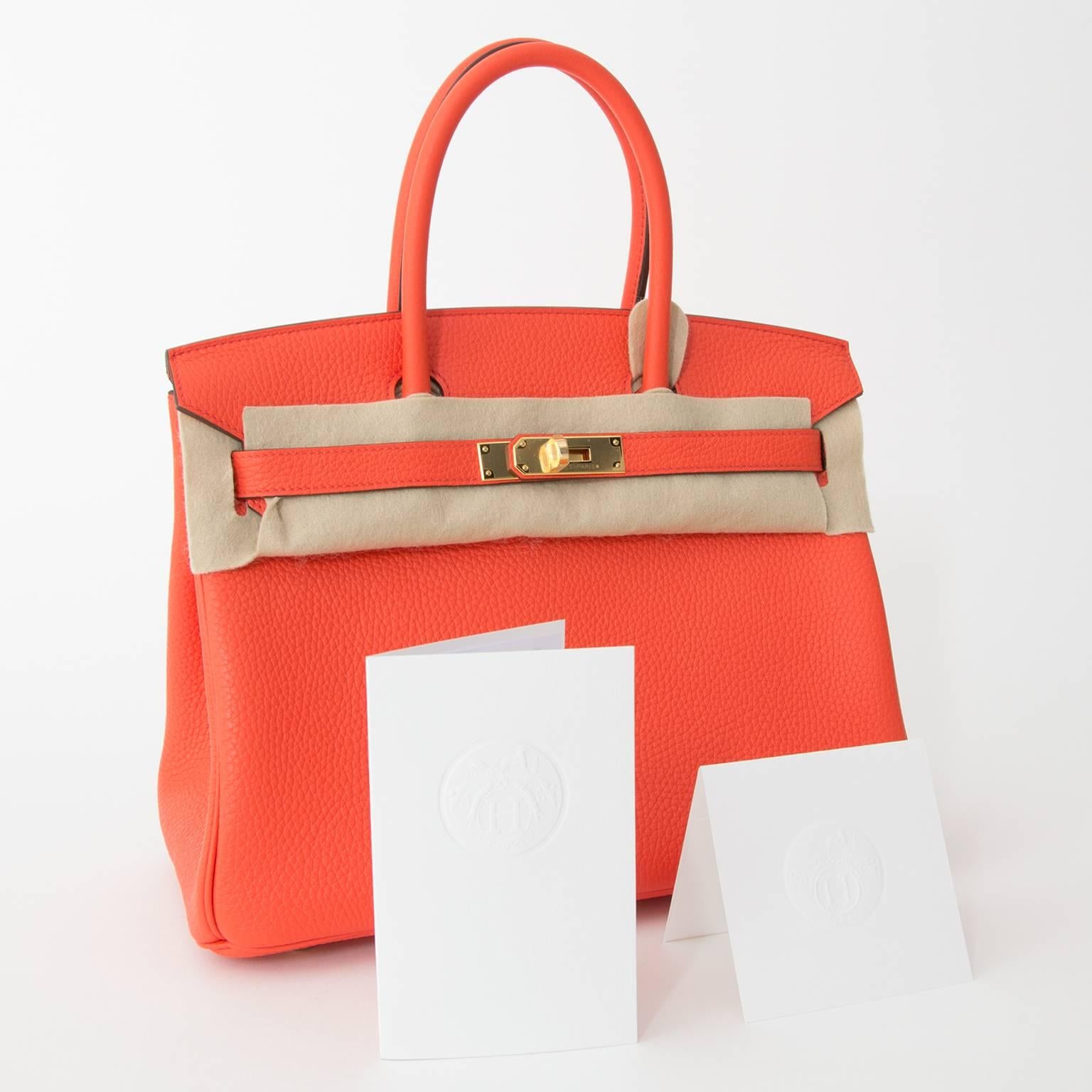 Rosso Nuovo Hermes Birkin 30 Arancione Papavero