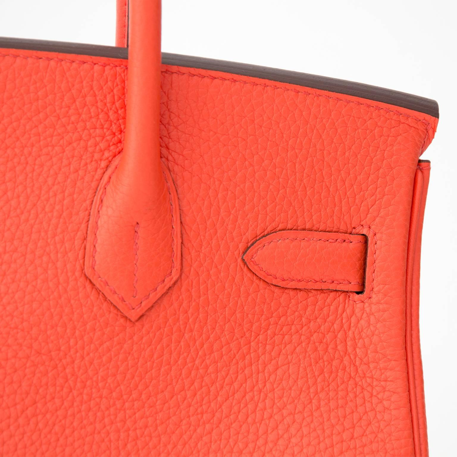 Red Brand New Hermes Birkin 30 Orange Poppy