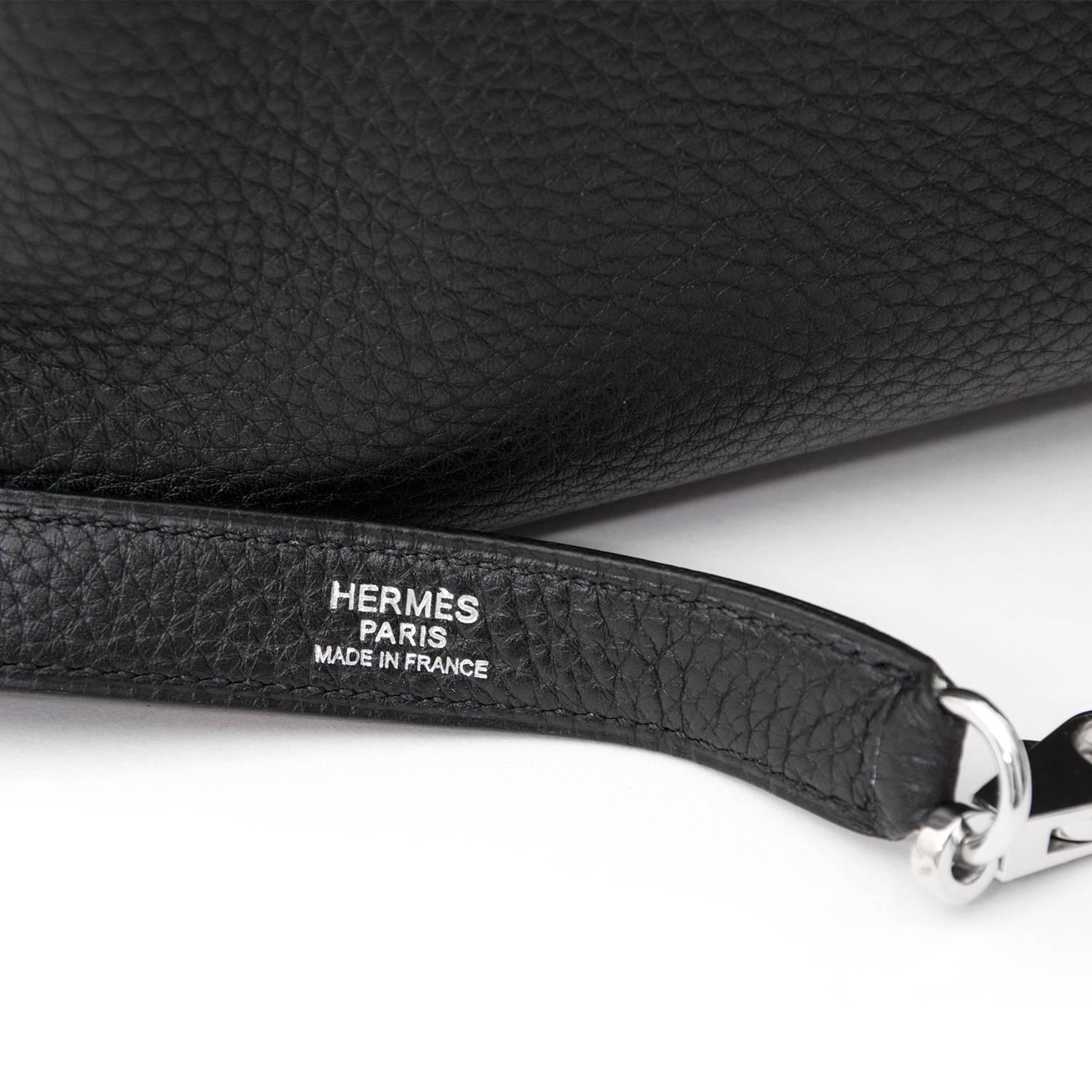 Hermes Kelly Black 40 PHW Clemence Taurillon 2