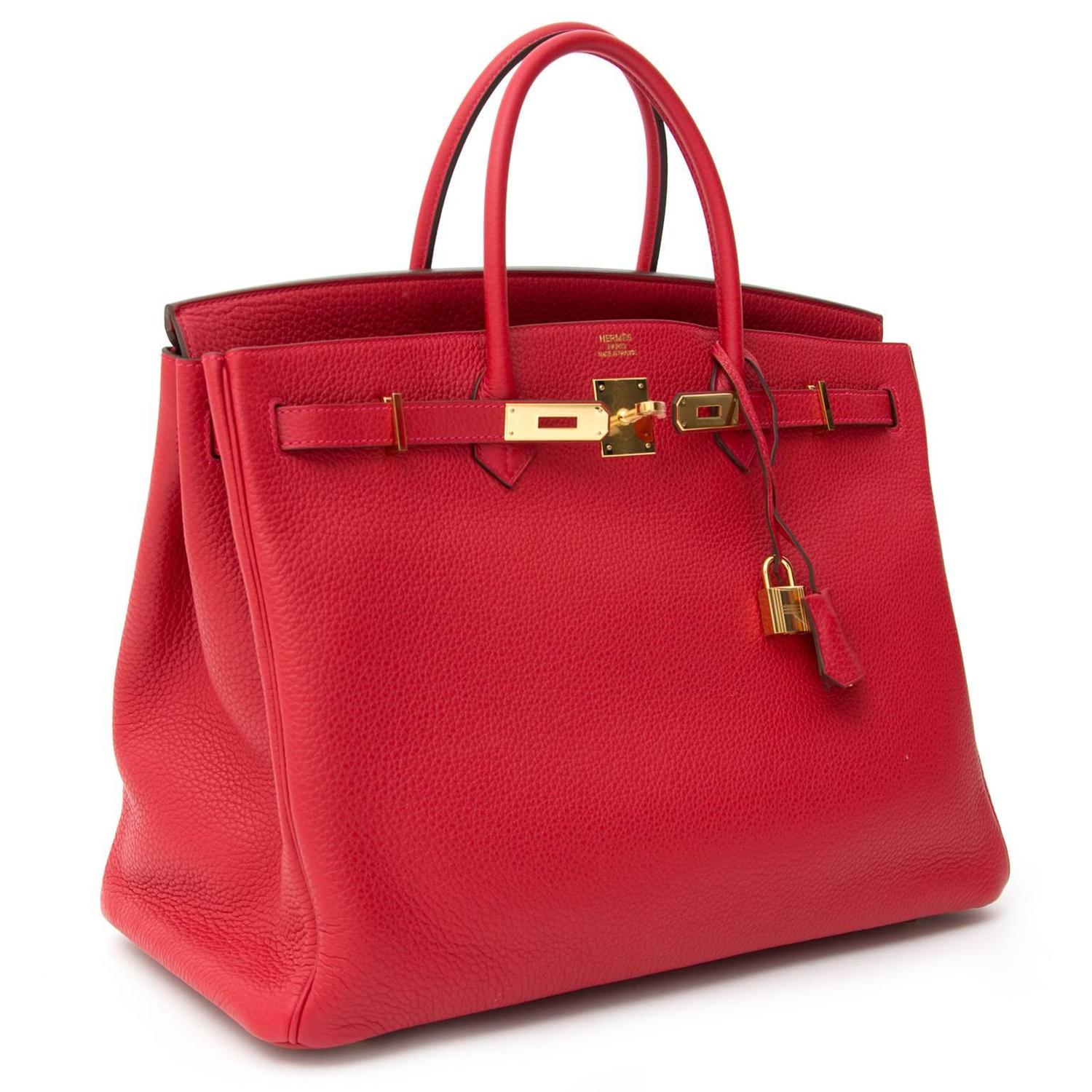 Brand*New Herms Birkin 40 Clemence Taurillon Rouge Casaque GHW at ...  