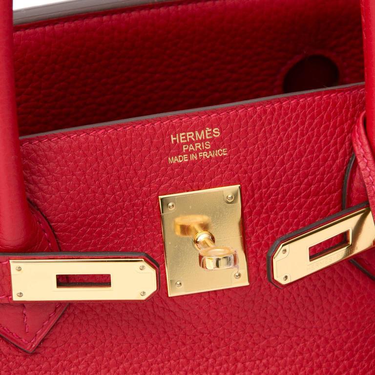 Brand*New Hermès Birkin 40 Clemence Taurillon Rouge Casaque GHW at 1stDibs