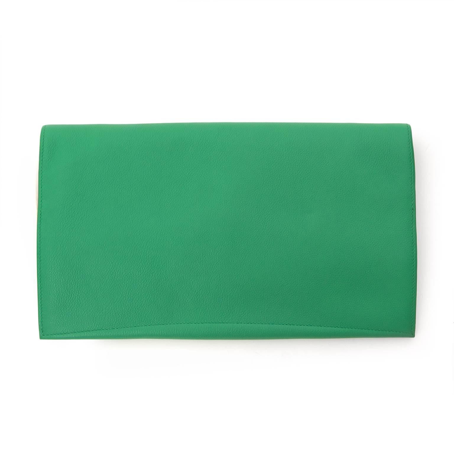 Blu Hermes PliPlat Clutch bambou