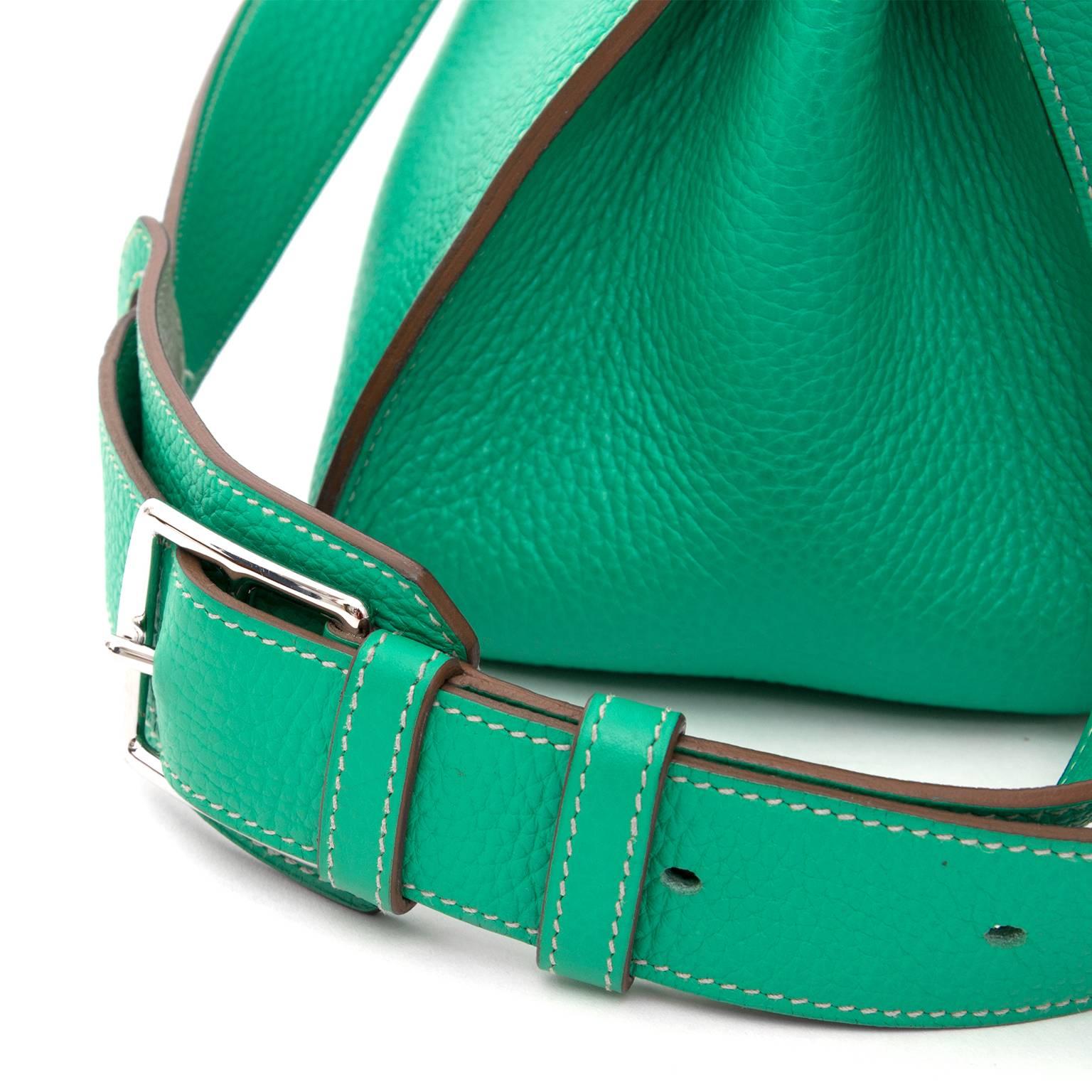 Hermes Jypsiere 34 Two Tone  Bamboo PHW In Good Condition In Antwerp, BE