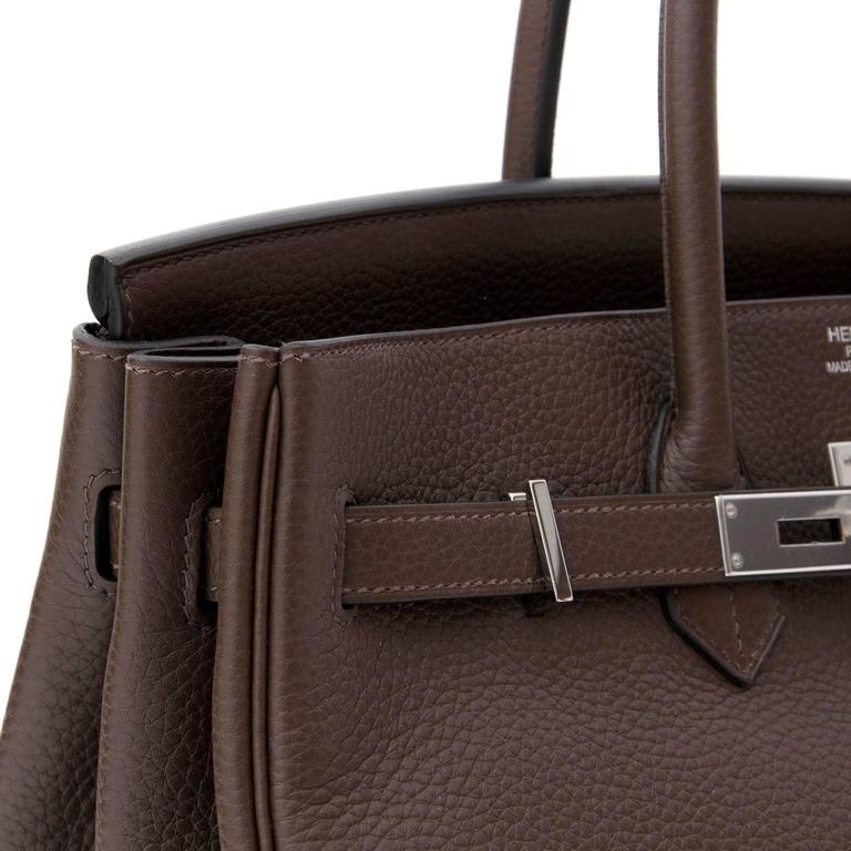 Hermes Birkin 35 Bag Cocoan Brown Chevre Leather with Palladium Hardwa –  Mightychic