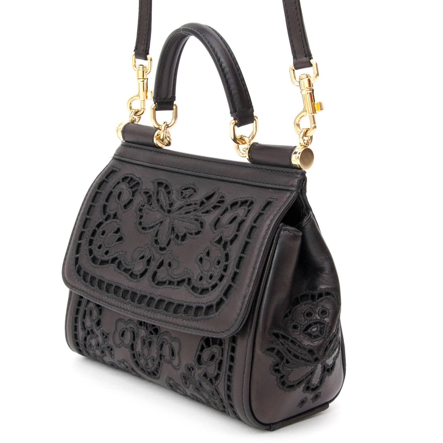 Dolce & Gabbana Mini Sicily Tasche Cutwork Nappaleder Damen