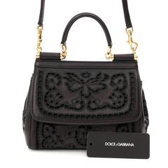Dolce & Gabbana Mini Sicily Bag Cutwork Napa Leather