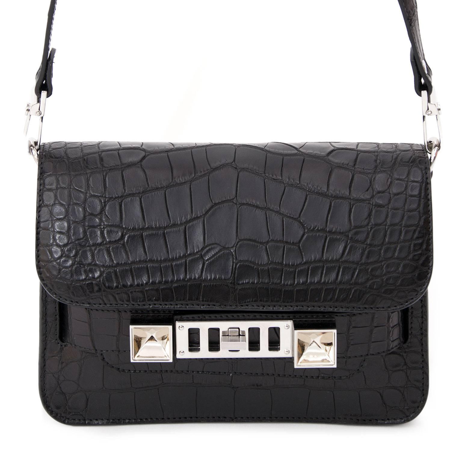 Proenza PS11 Mini Classic Black Crocodile  In New Condition In Antwerp, BE