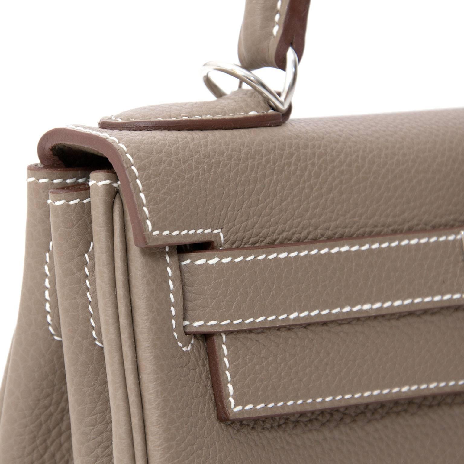 NEU Hermès Kelly 28 Etoupe PHW Togo 2