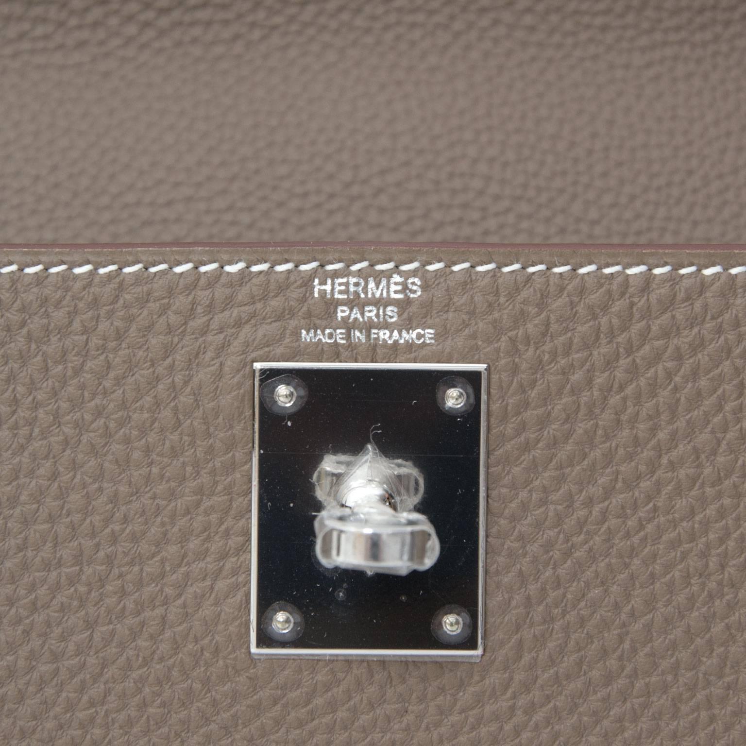 NEU Hermès Kelly 28 Etoupe PHW Togo 5