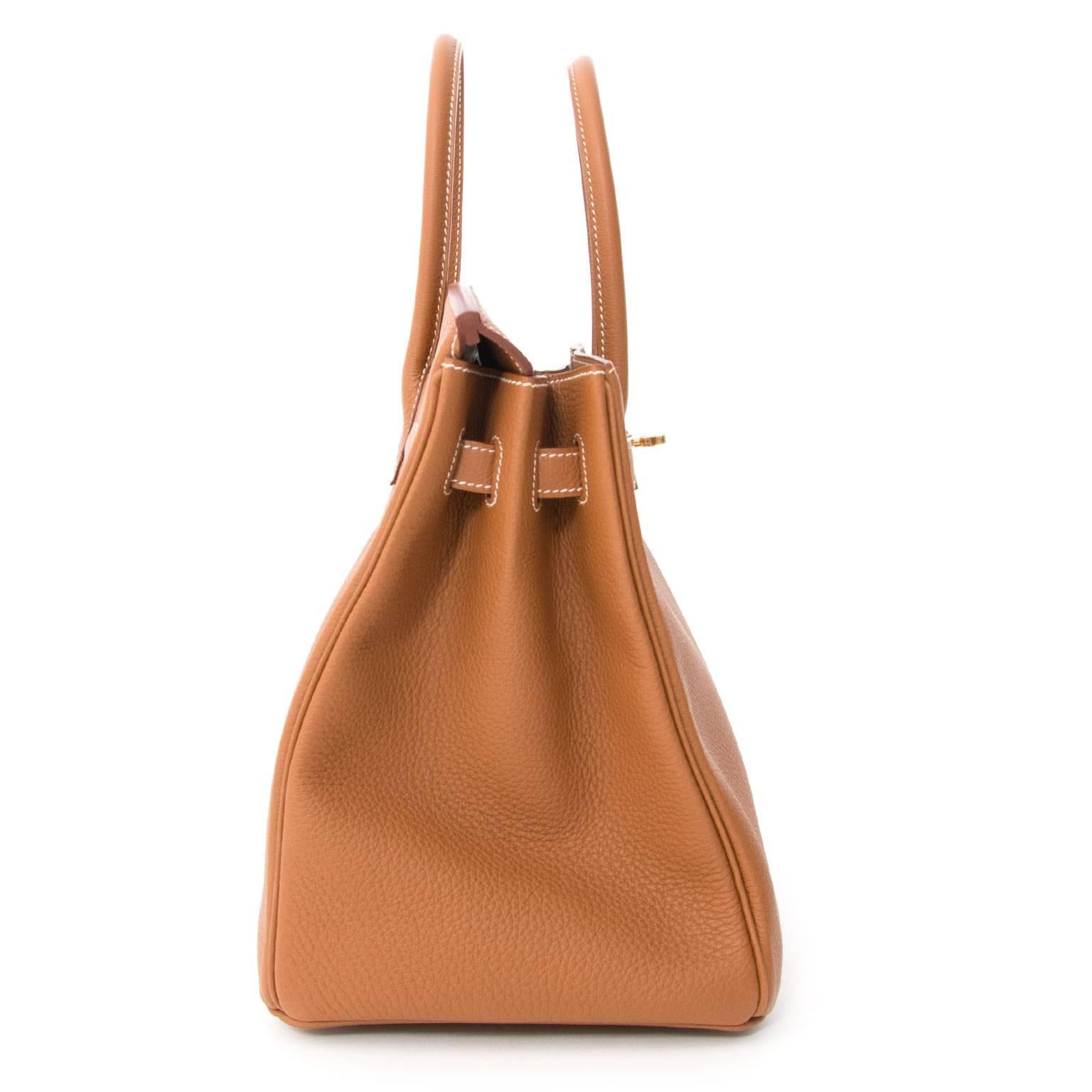 Hermès Birkin 35 Gold GHW Togo im Zustand „Neu“ in Antwerp, BE