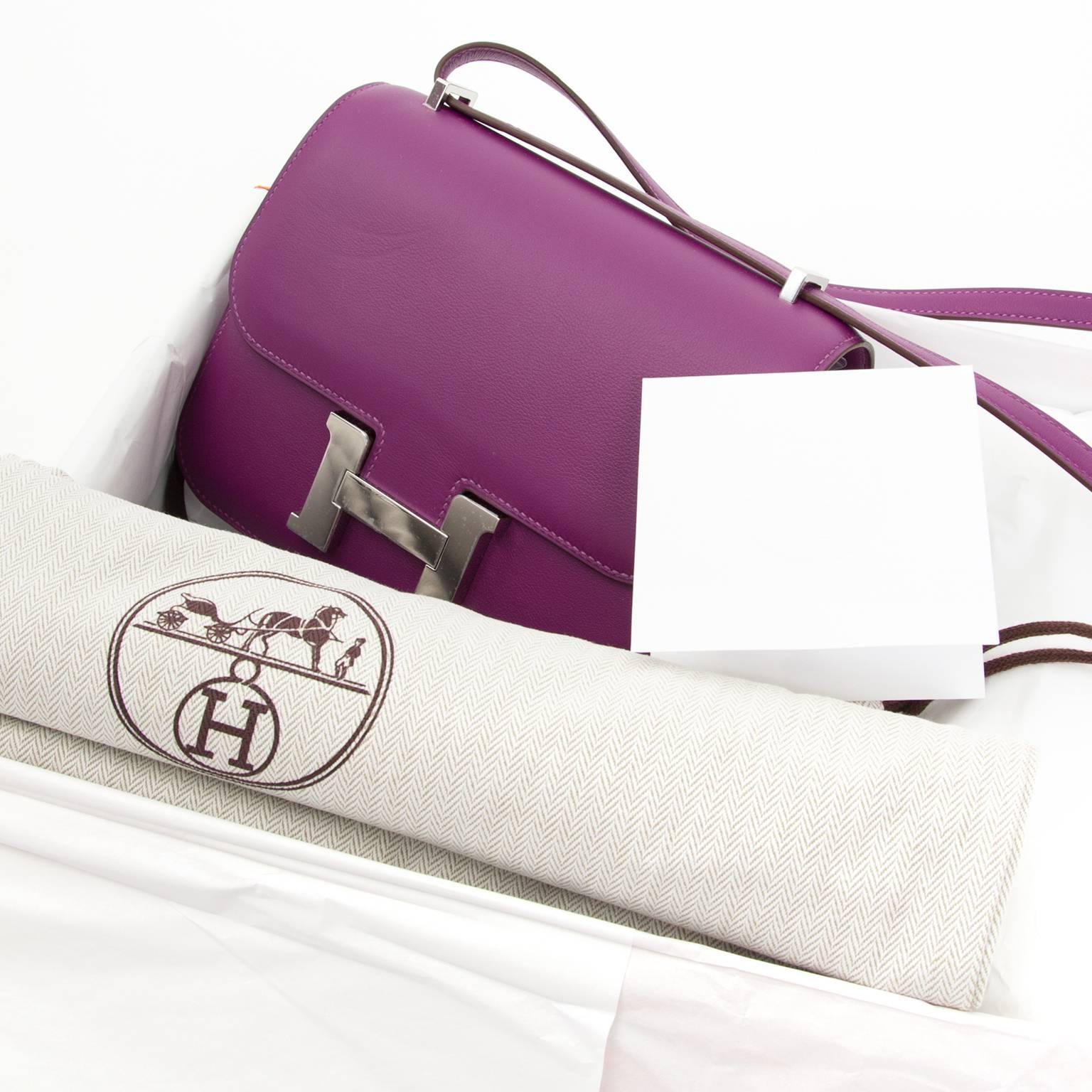 Brand New Hermes Anemone Constance Mini Veau Swift PHW 1