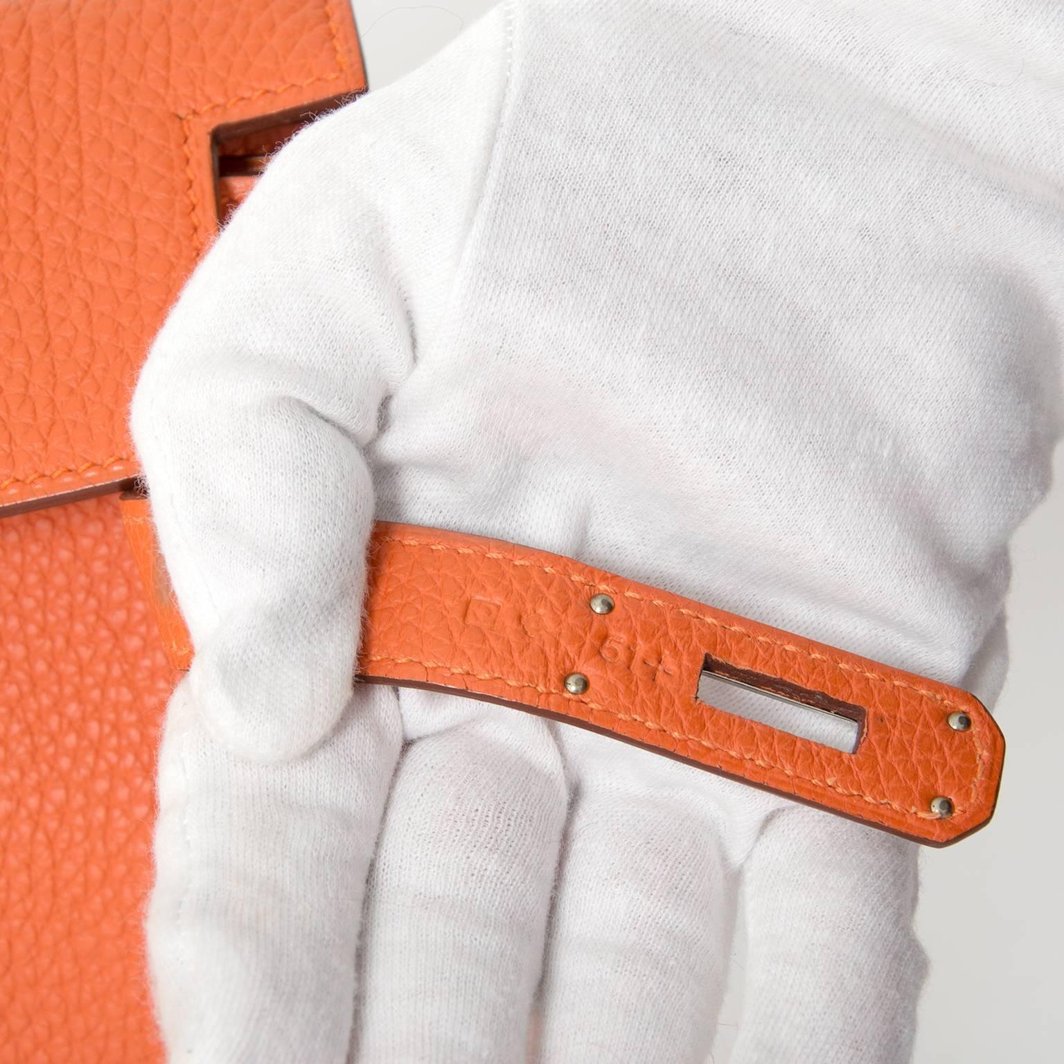 da uomo o donna Hermes Kelly 35 Arancione Retourne Veau Togo