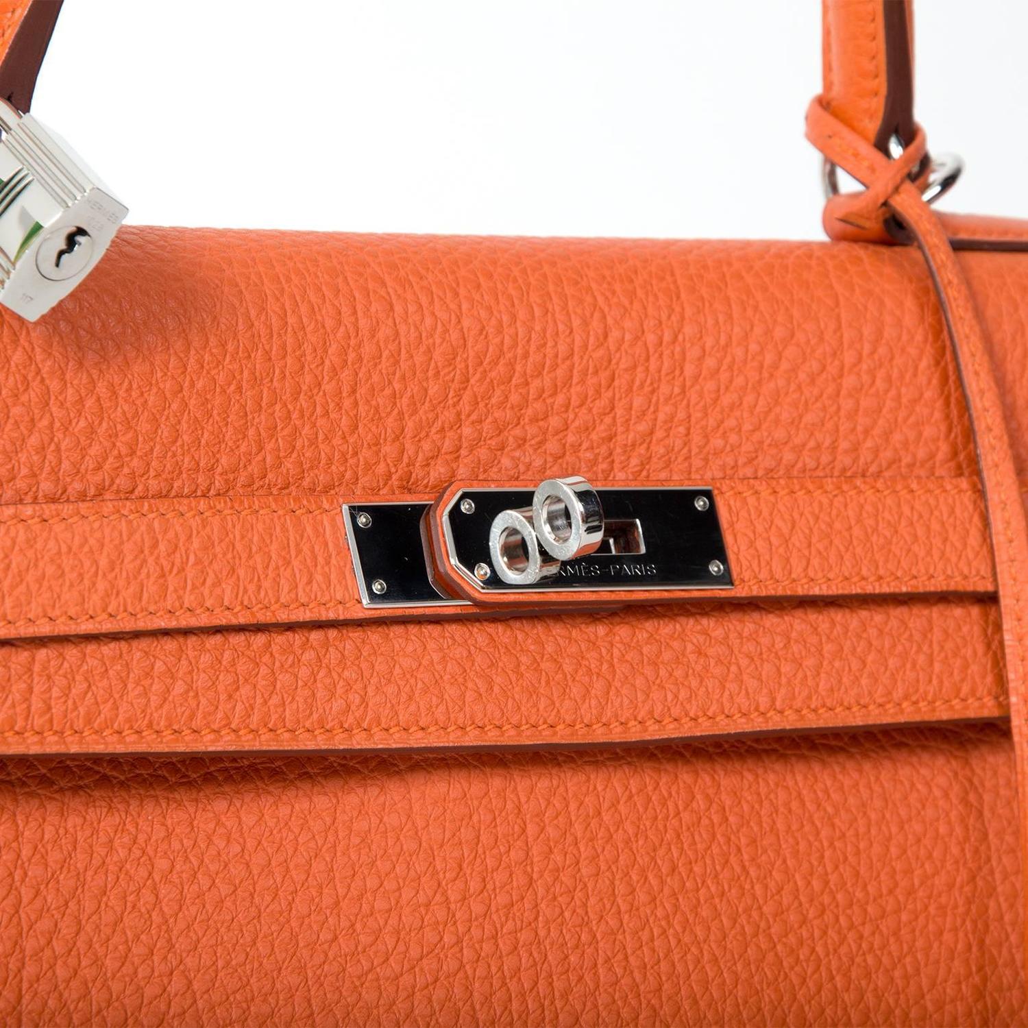 Hermes Orange Kelly 35 Retourne Veau Togo For Sale at 1stdibs  