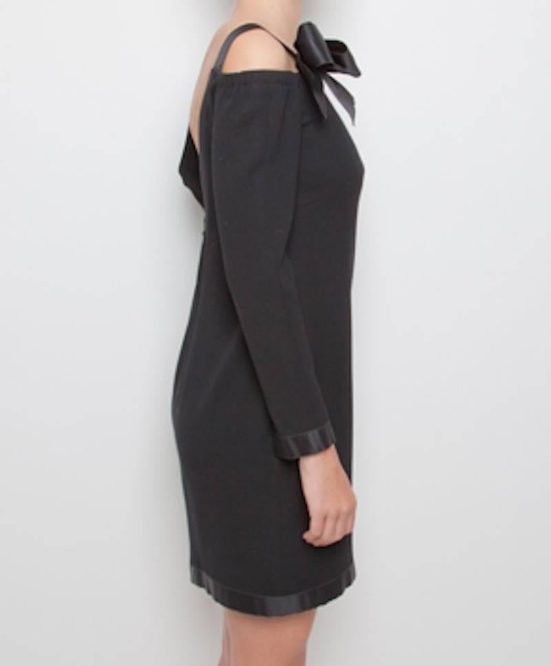 Women's Chanel Asymmetric Black Dress 'Bow'