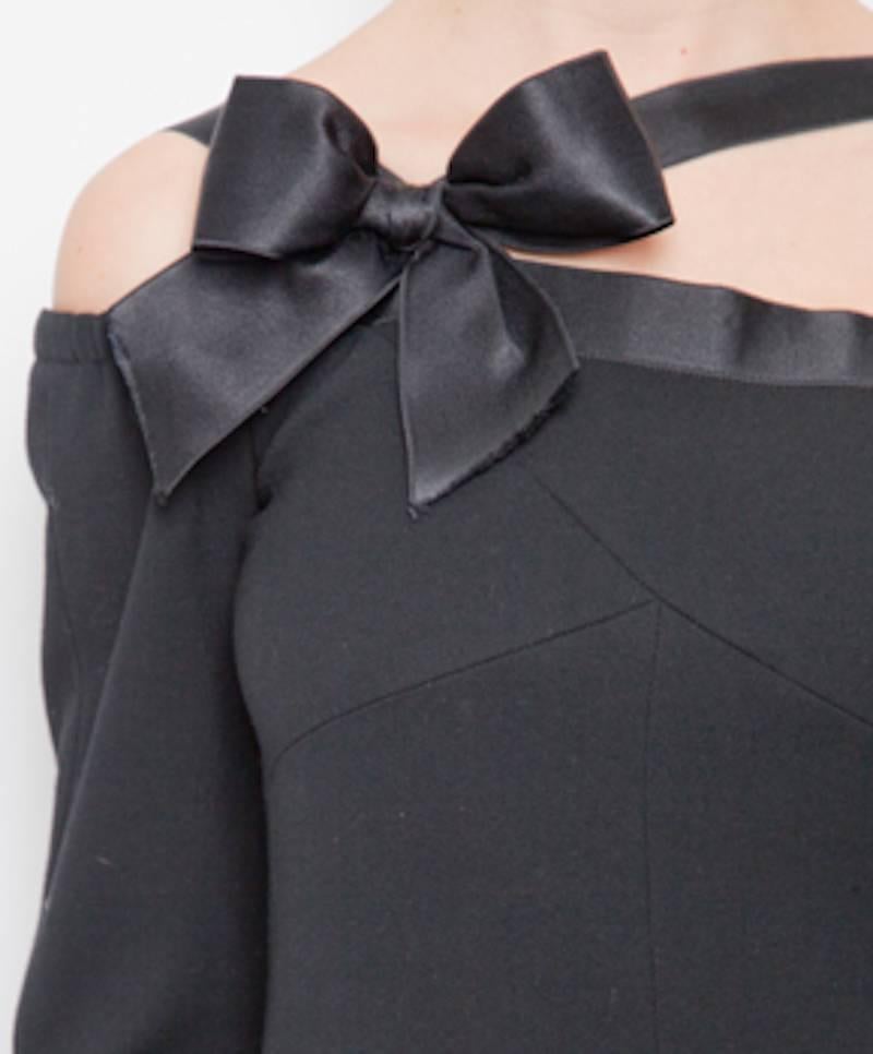 Chanel Asymmetric Black Dress 'Bow' 4