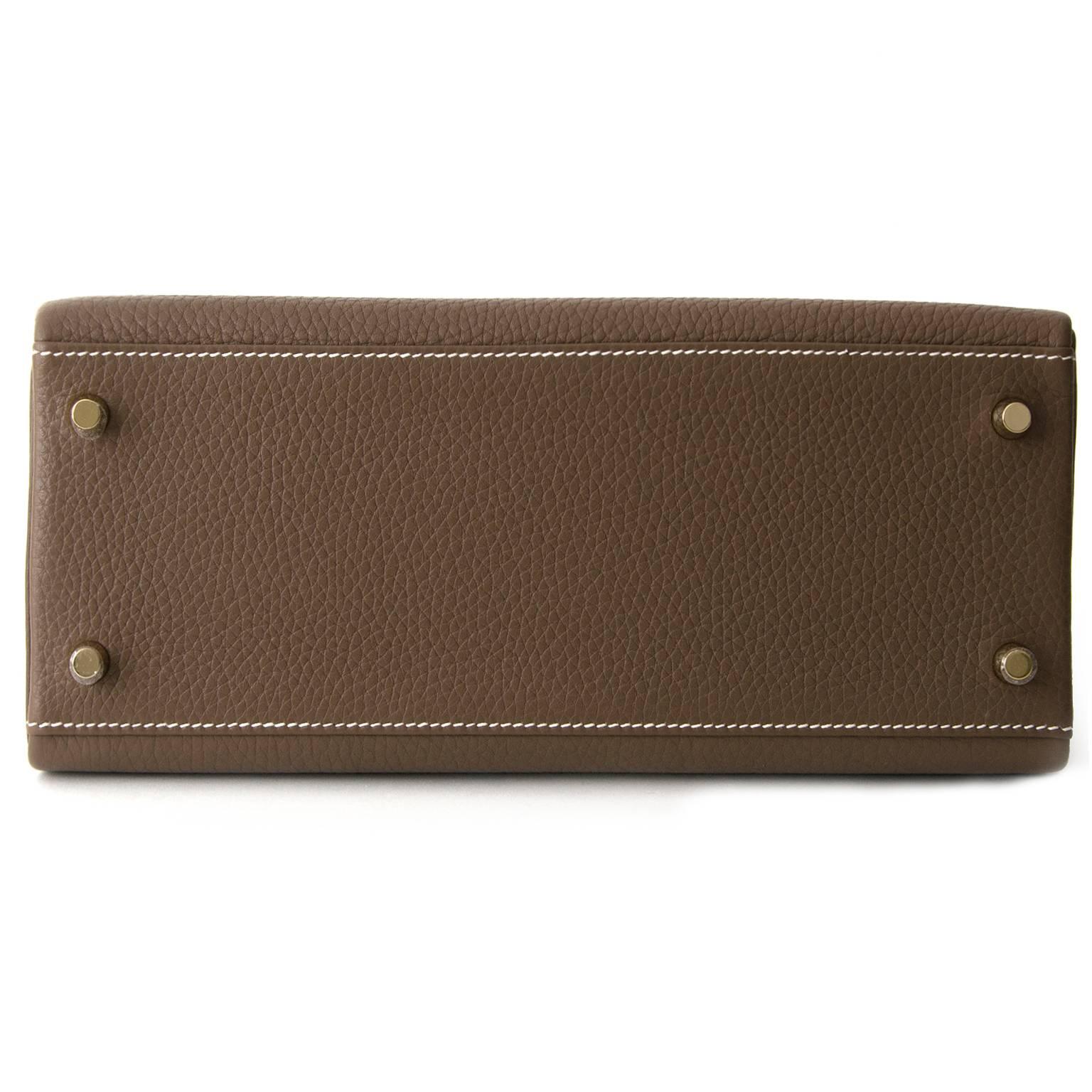 Brandneu Hermès Kelly Retourne 28 Etoupe Clemence Taurillon 2