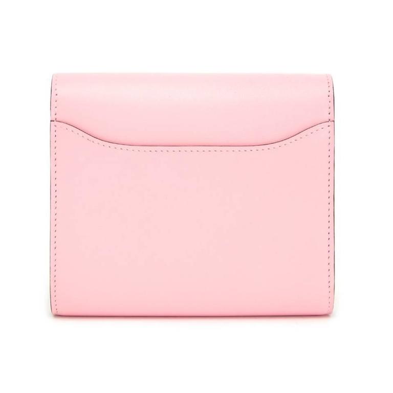 Brand New Pink Hermes Constance Compact Wallet For Sale at 1stDibs