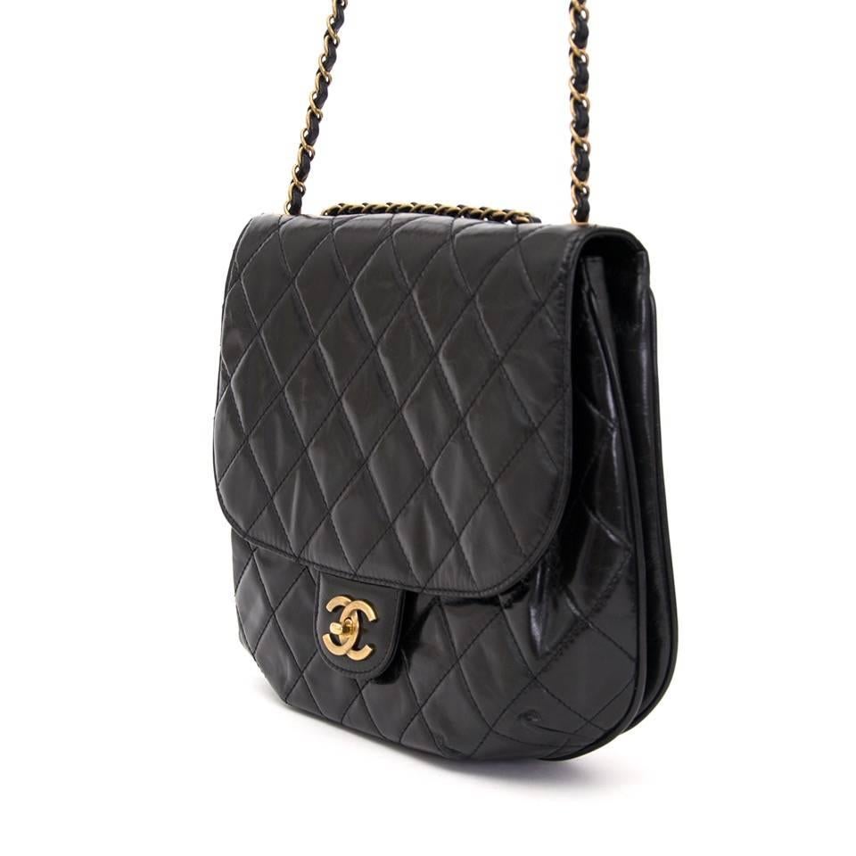 Black Chanel Patent Leather Flap Bag