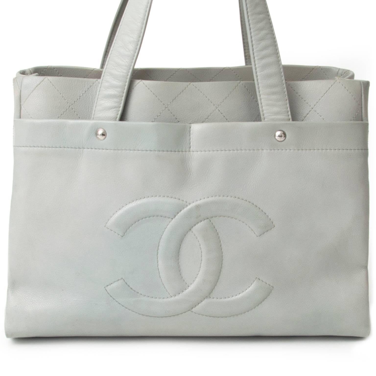 Women's Chanel Travel Bag in Blue/Grey