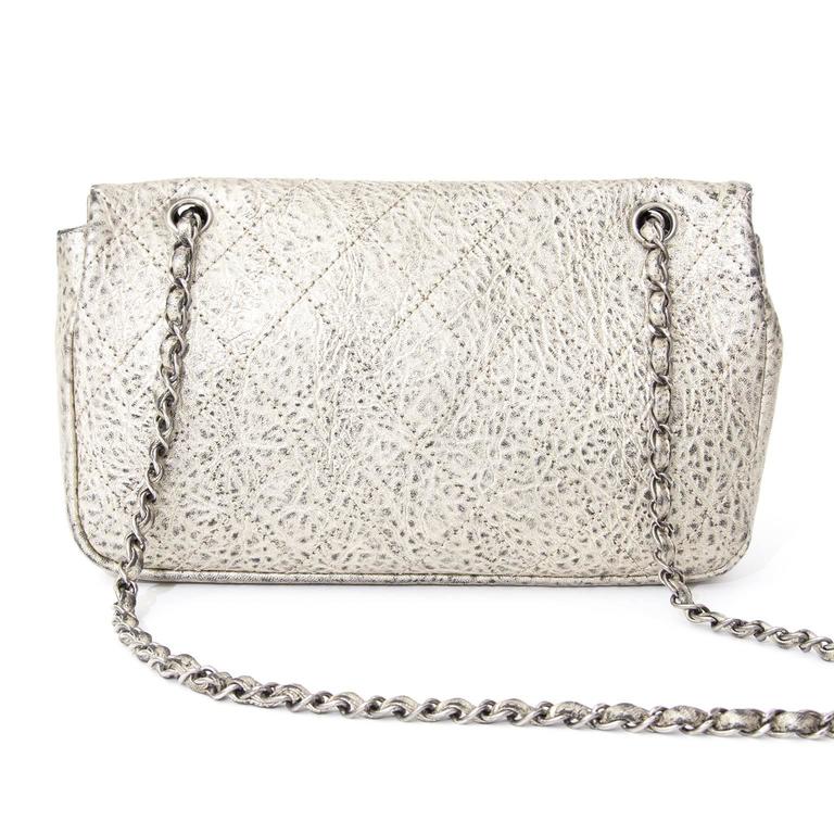 chanel classic flap silver