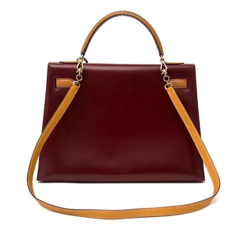 Hermès Kelly 32 Tri Color Box Calf Sellier Vermillion Red, Rouge H and ...