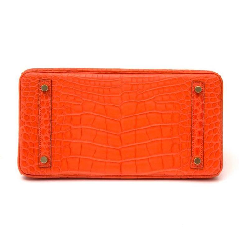 Brand New* Hermès Birkin 30 Alligator Orange Poppy GHW at 1stDibs