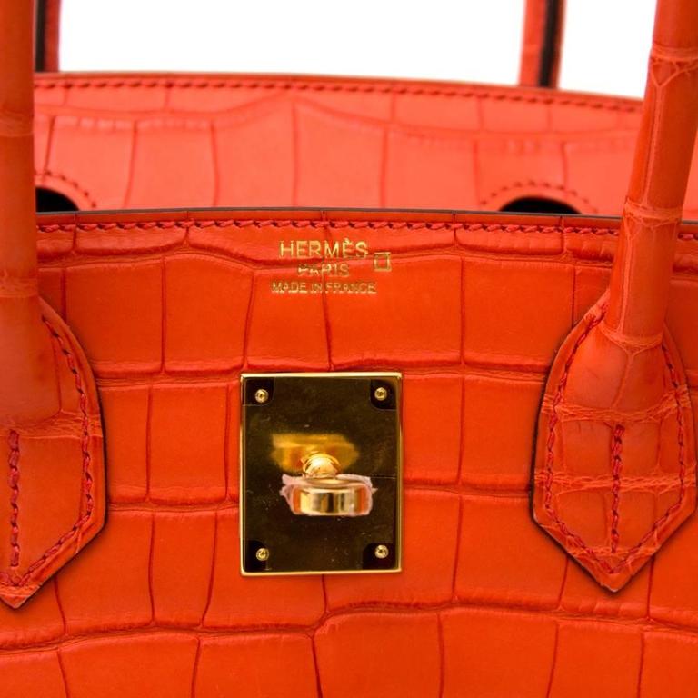Brand New* Hermès Birkin 30 Alligator Orange Poppy GHW at 1stDibs