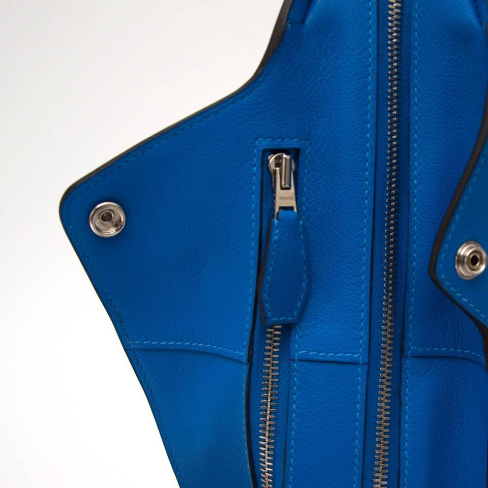 Women's or Men's Brand New Hermes Cityback 27 Backpack Blue Hydra Veau Evercolor