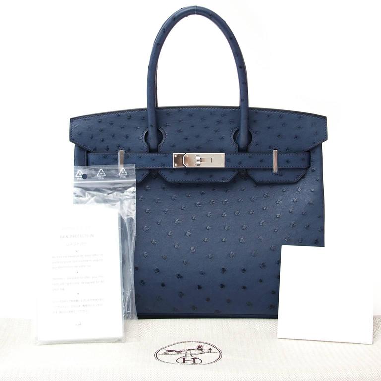 BRAND NEW Hermes Ostrich Birkin Blue De Malte 30 PHW at 1stDibs blue de malte hermes hermes blue de malte hermes bleu de malte