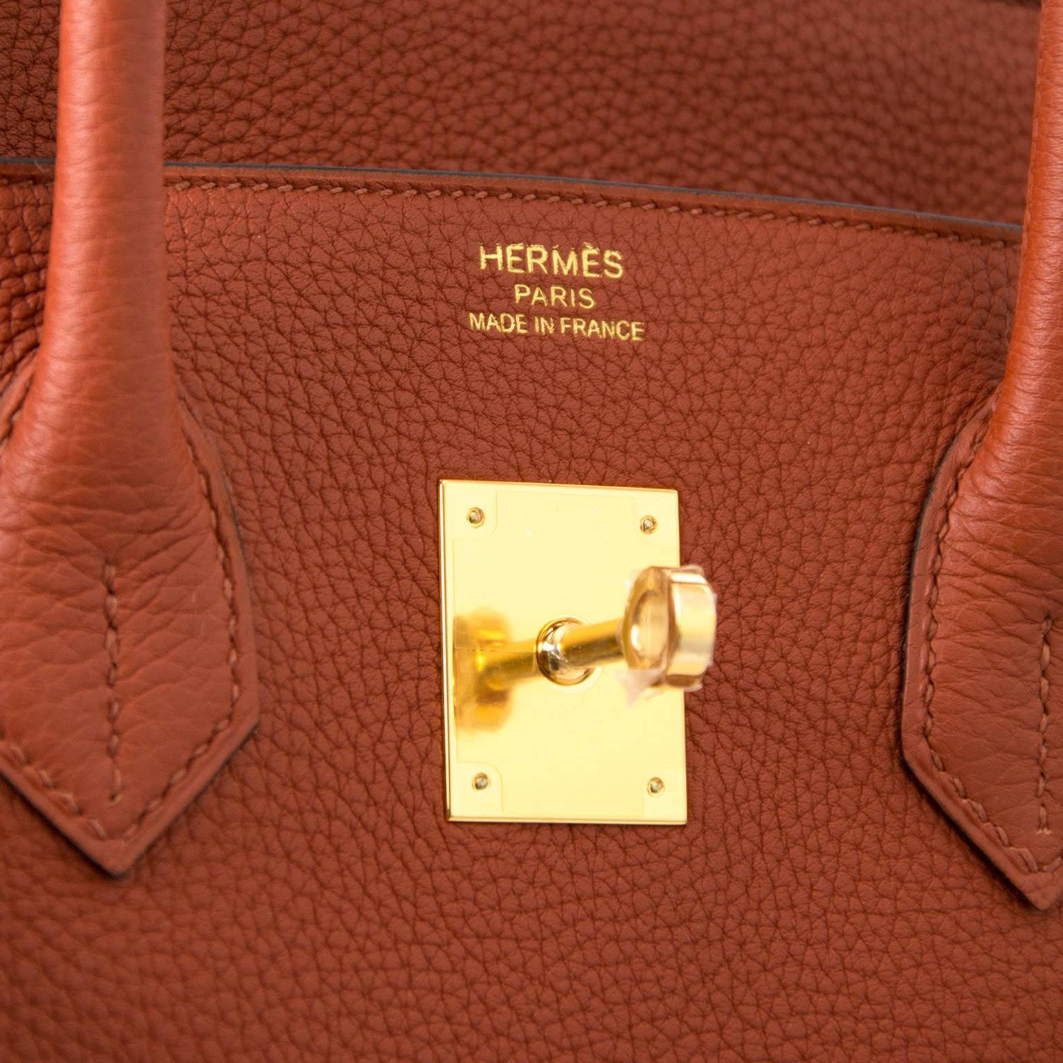 Brown Brand New Hermes Birkin 35 Cuivre Togo GHW