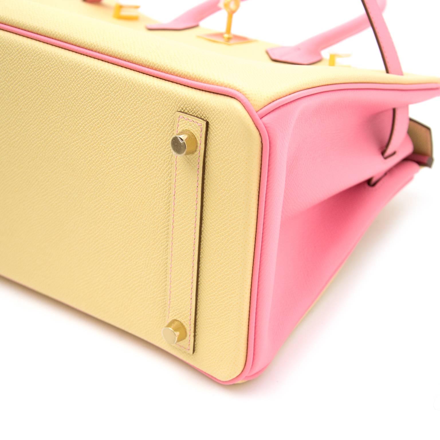 pink and yellow birkin bag