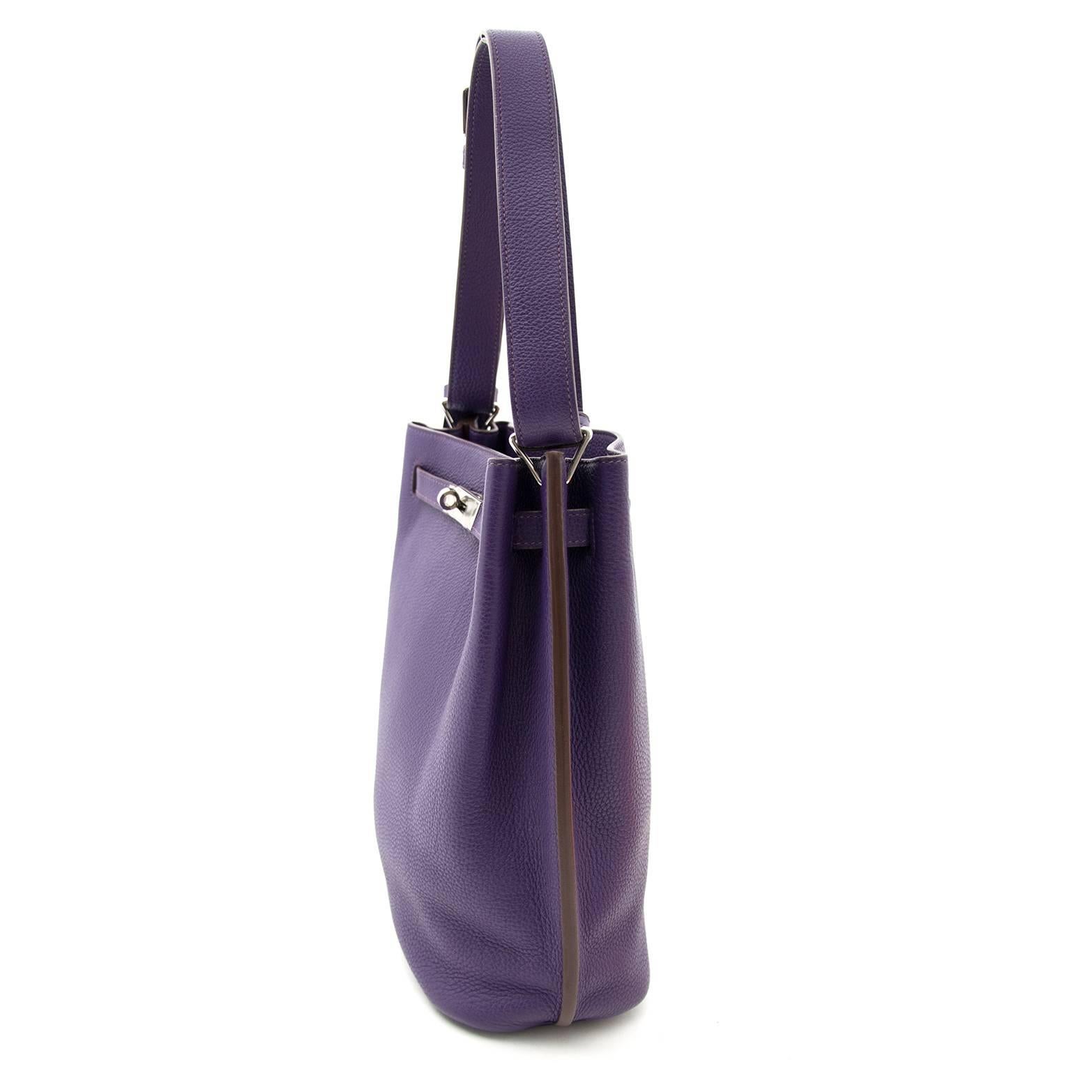 Purple Hermès So Kelly 22 Iris Togo PHW
