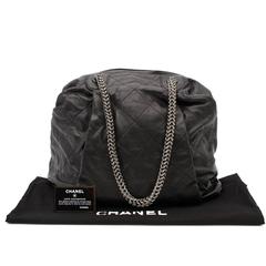 Chanel Black Limited Edition Metallic Chain Shopping Tote