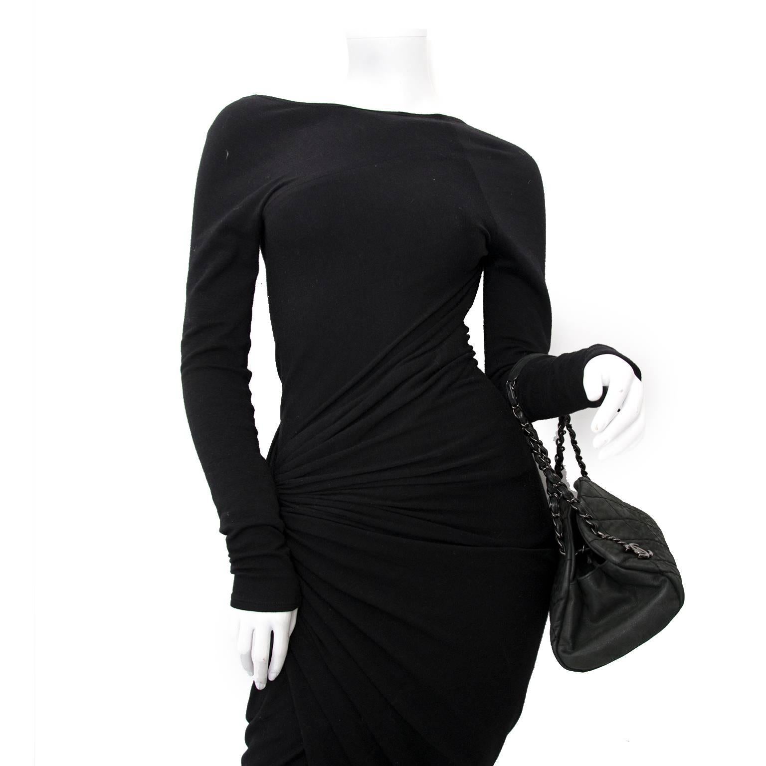 Women's or Men's Chanel Black Glazed Calfskin Just Mademoiselle Medium Bowling Bag 