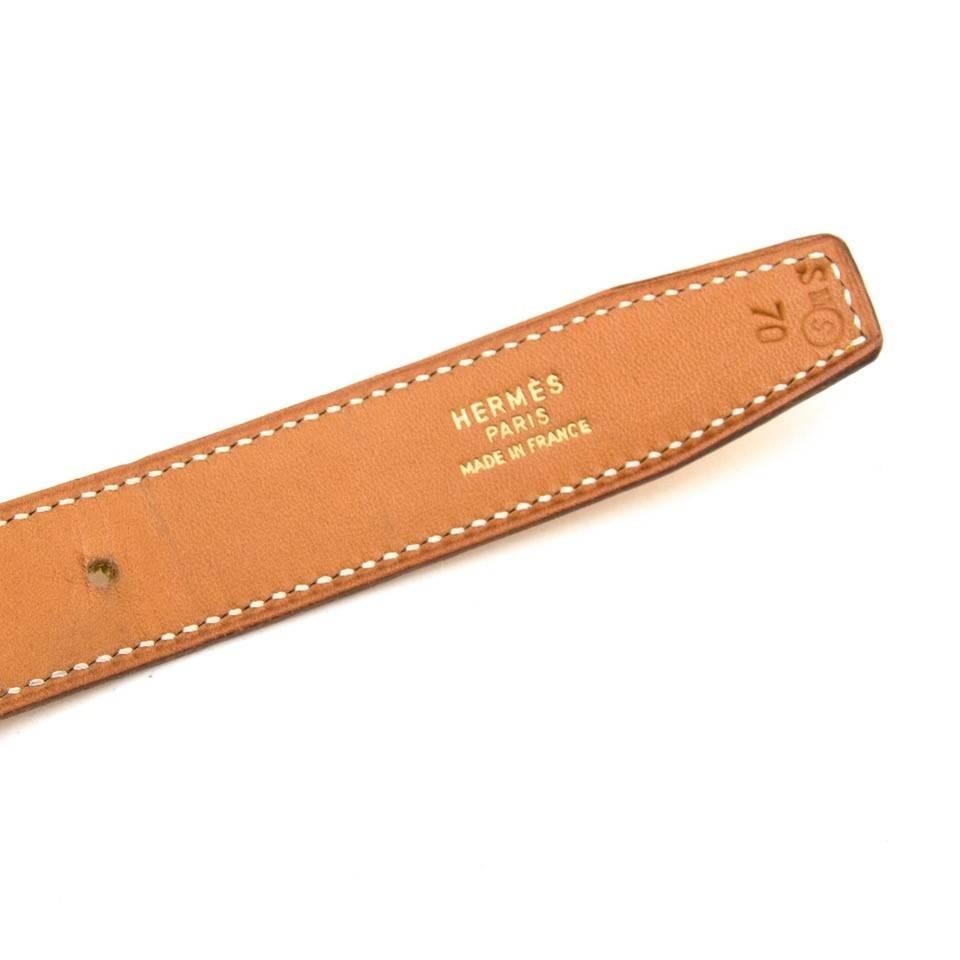 Orange Hermès Ochre Constance H 28mm Belt 
