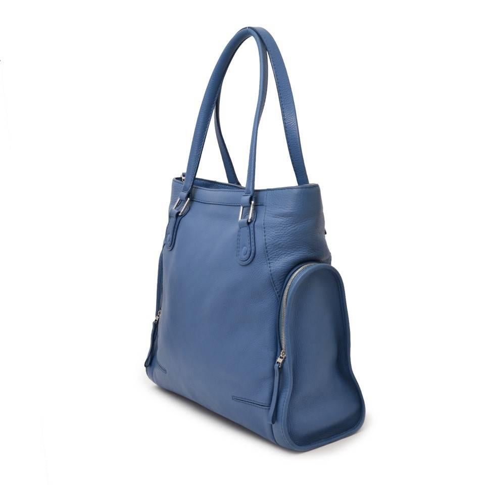Delvaux Blue Tote Bag 1