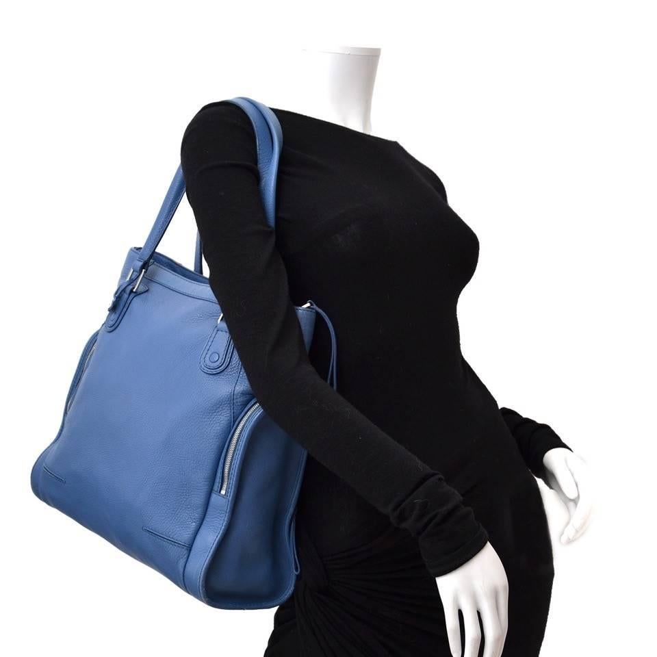 Delvaux Blue Tote Bag 2