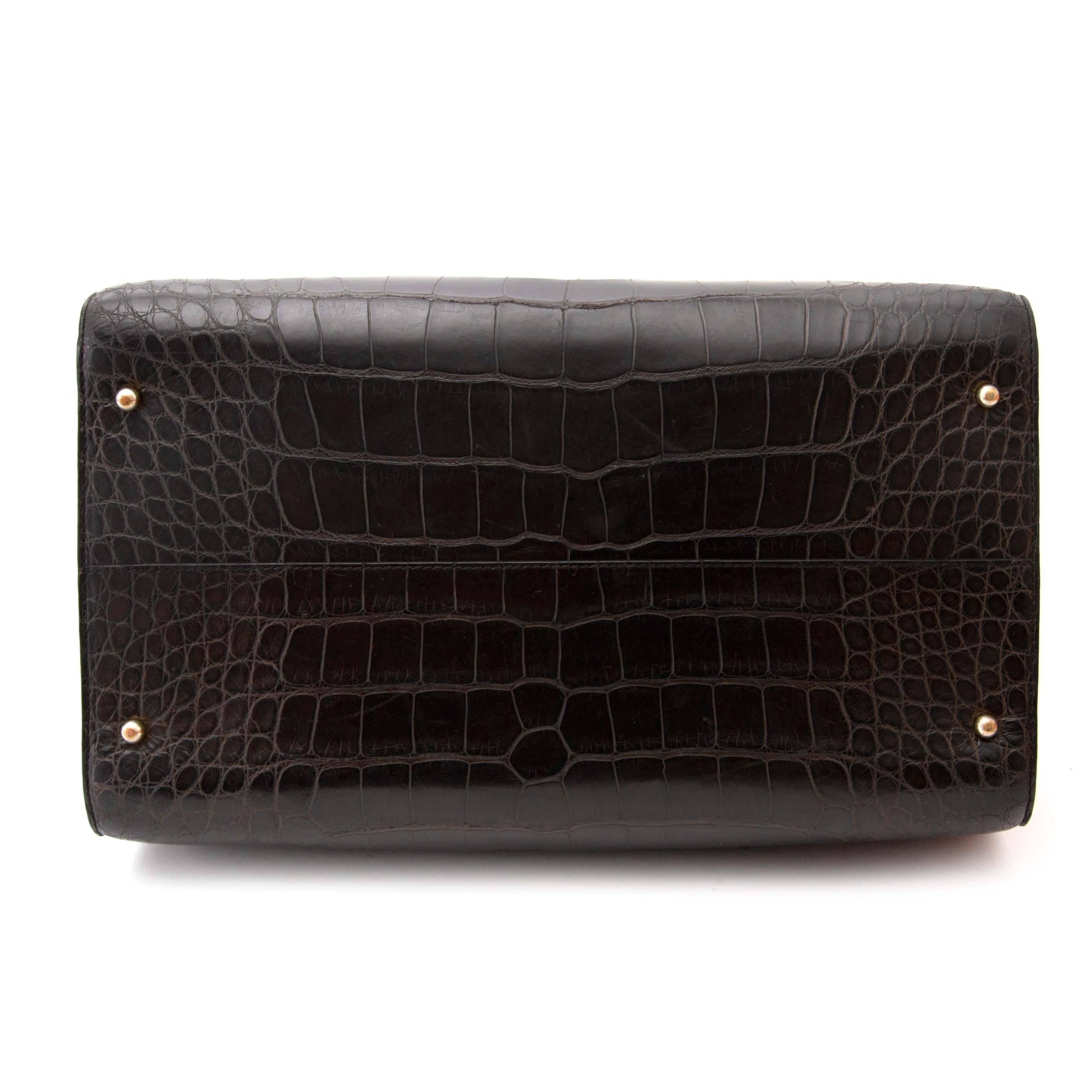 Women's or Men's Delvaux Le Astrid Bag Croco For Sale