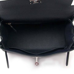 Hermès Kelly Galop 28 Veau Togo/Box/Chevre Indigo/Noir/Indigo/Cuivre