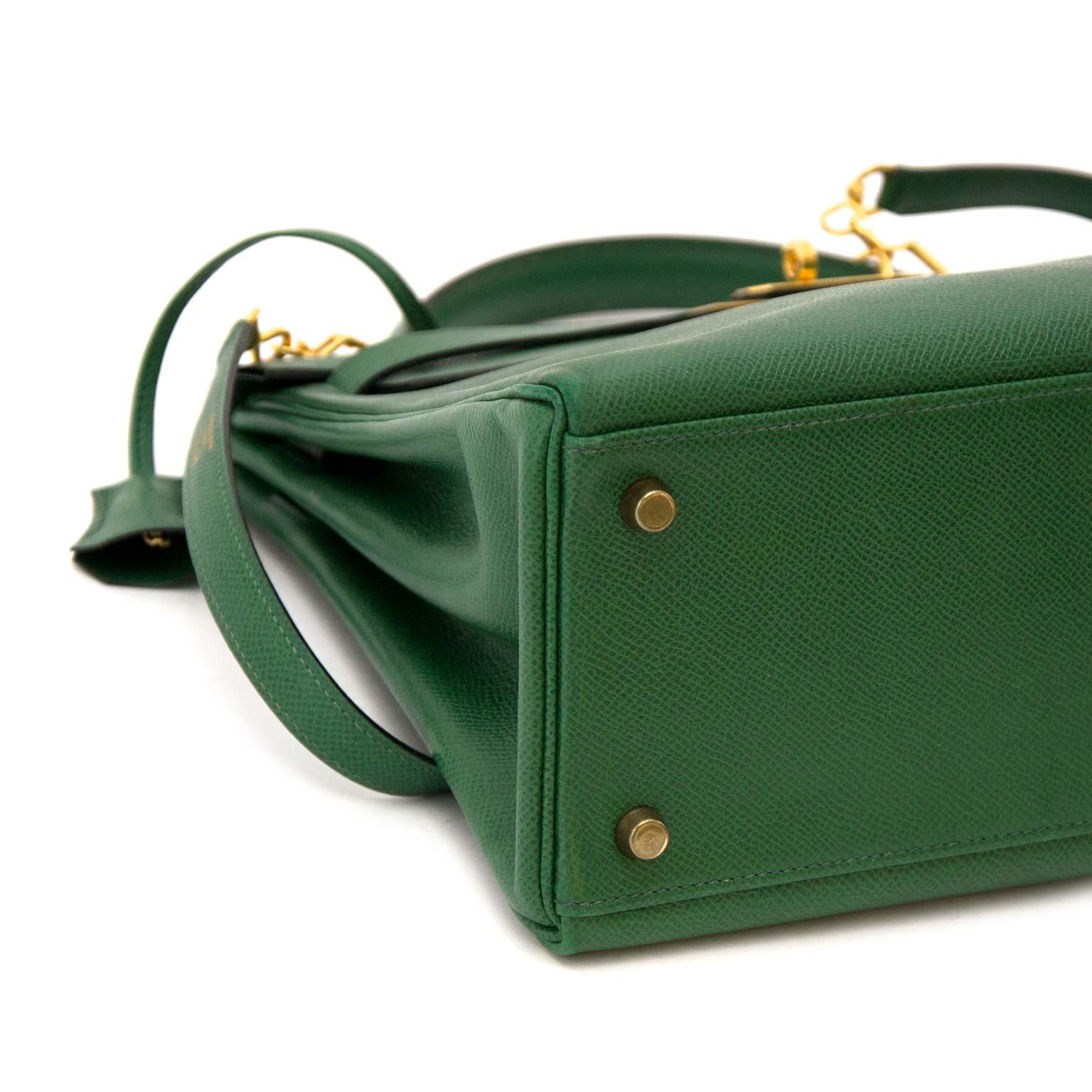 Women's Hermes Vert Bengal Courchevel Leather Kelly 32 Bag
