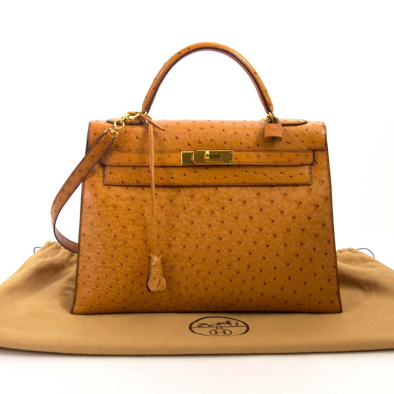 Hermes Kelly bag 28 Retourne Vert bosphore Clemence leather Gold