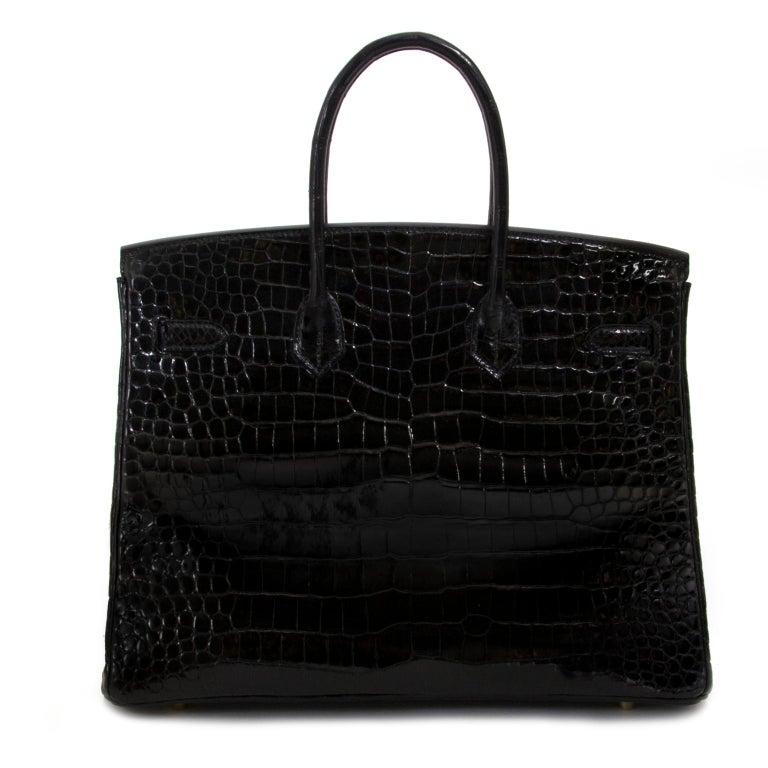 Hermès Birkin 35 Crocodile Porosus Black GHW at 1stDibs | hermès birkin ...