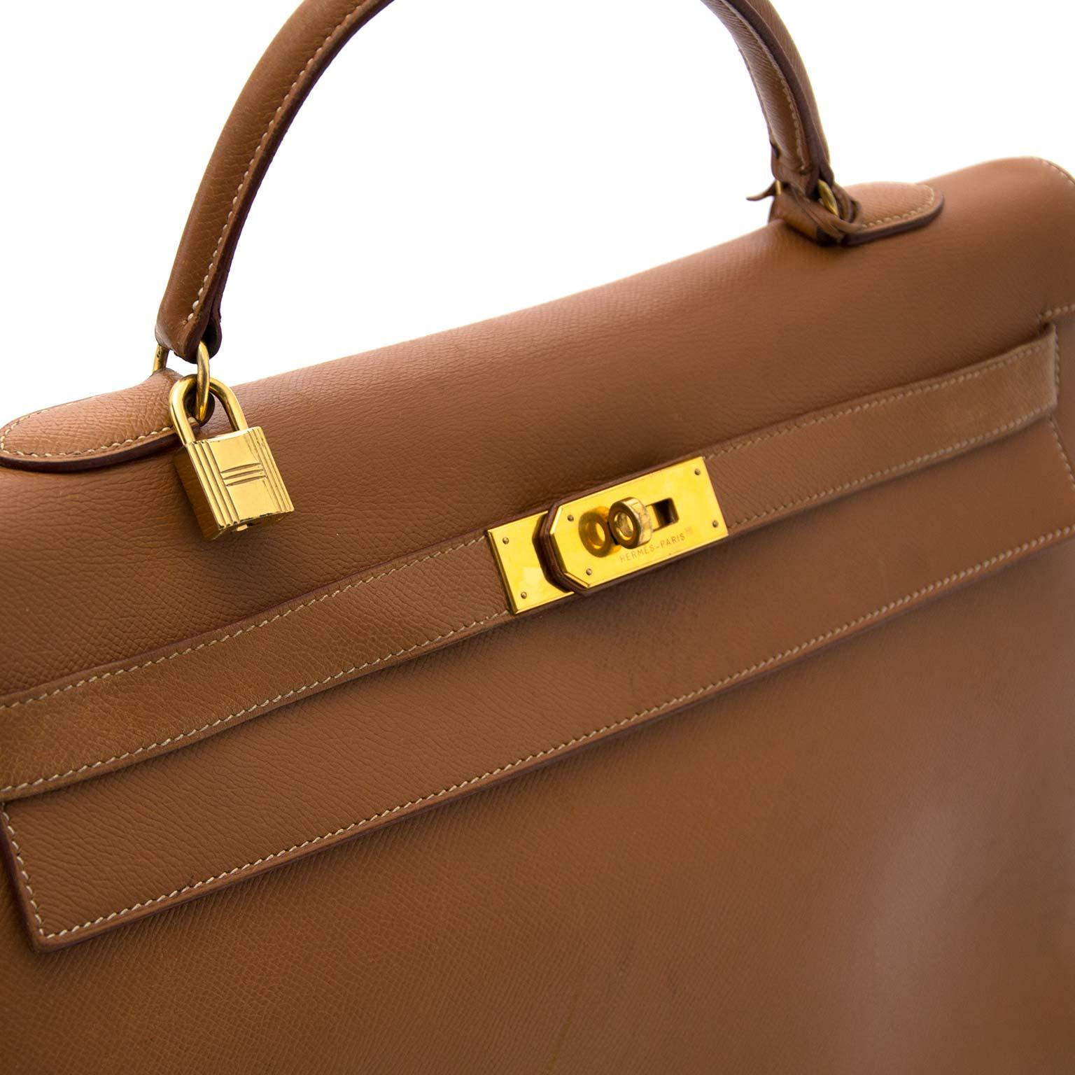 Brown Hermes Kelly 40 Gold Sellier Courchevel GHW