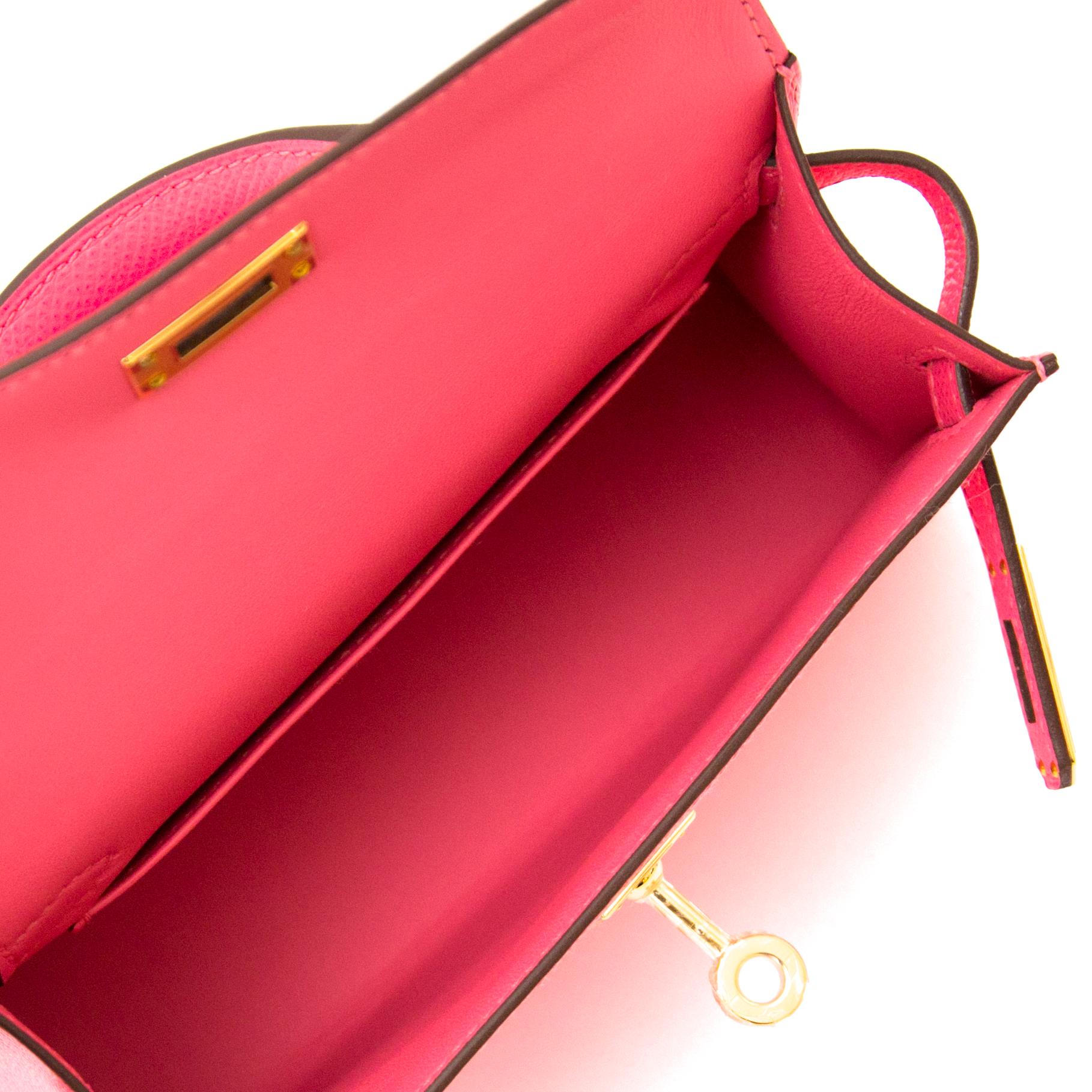 Pink Hermès Kelly II 20 cm Mini Veau Epsom Rose Azalee GHW Bag