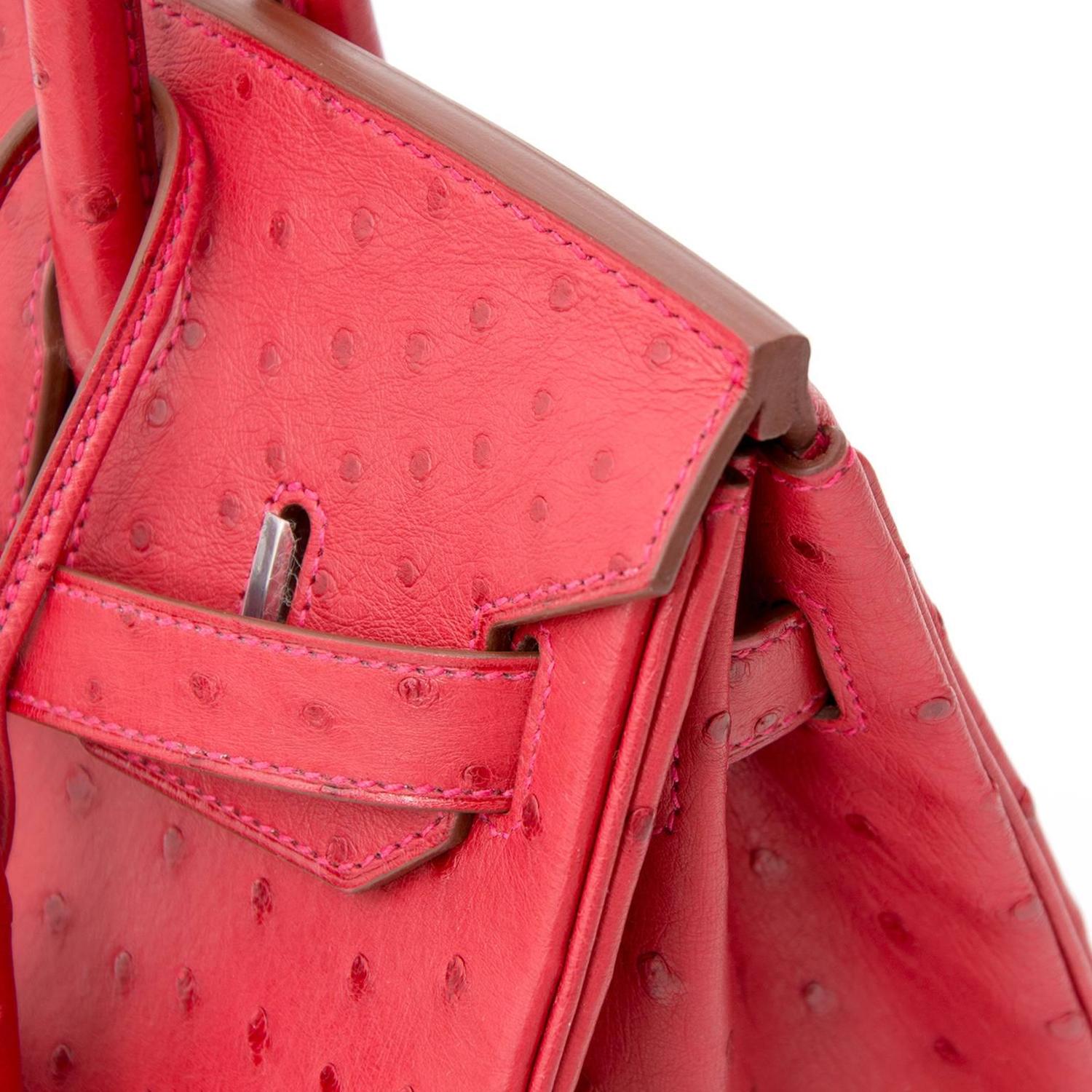 BRAND*NEW*Hermes Ostrich Birkin 30 Rouge Vif For Sale at 1stdibs  