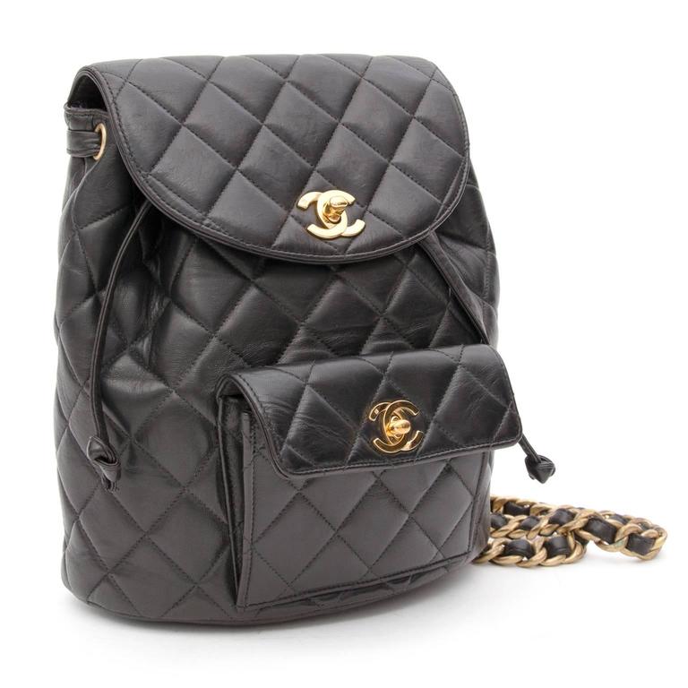 Chanel Black Quilted Leather Backpack at 1stDibs | chanel black leather ...