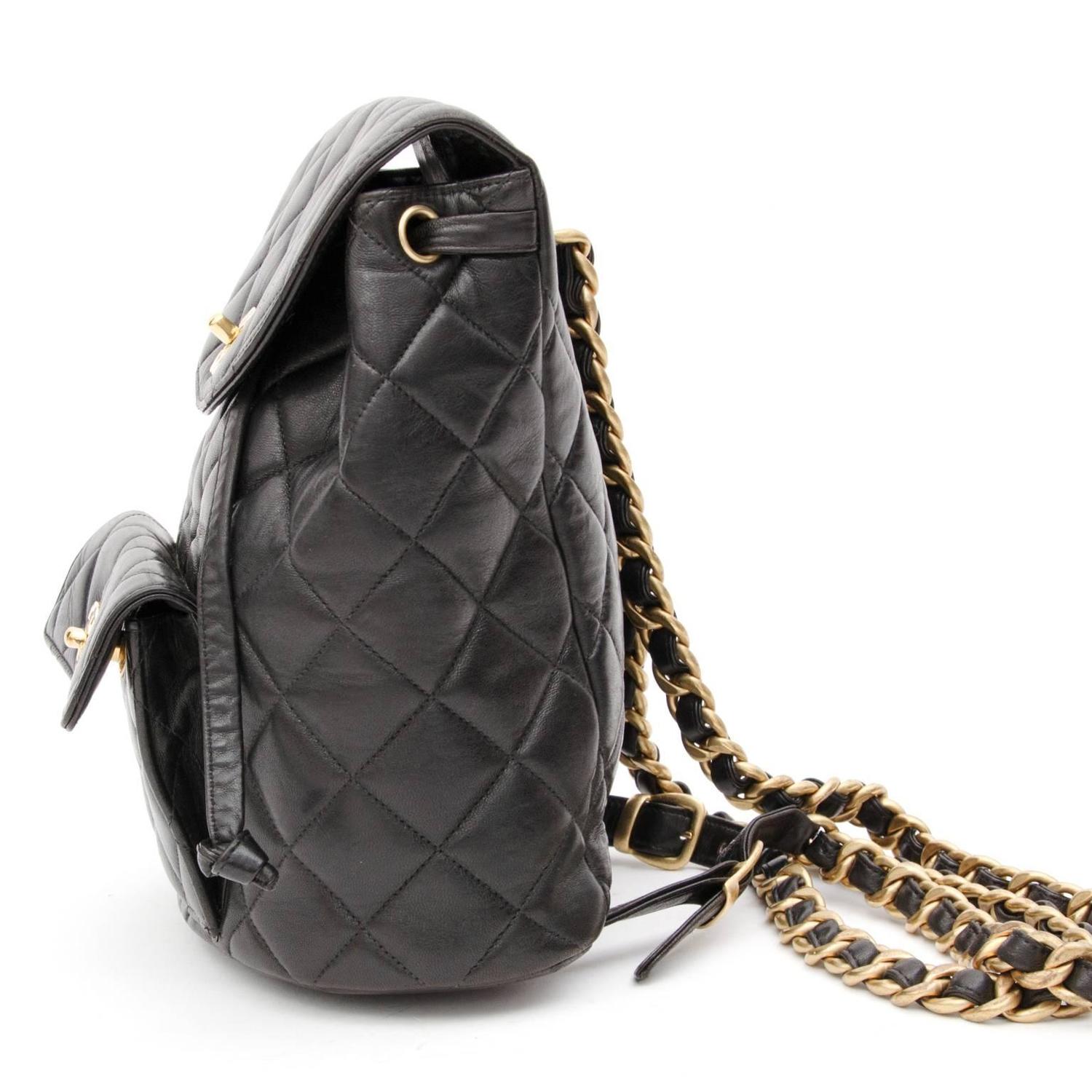 Chanel Black Quilted Leather Backpack at 1stdibs