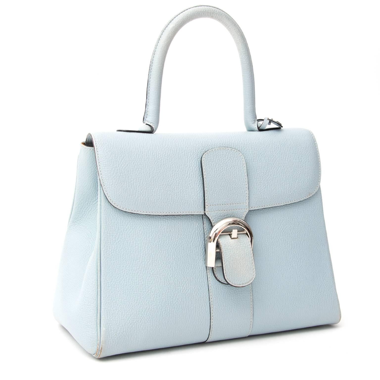 Delvaux Baby Blue Brillant MM In Good Condition In Antwerp, BE